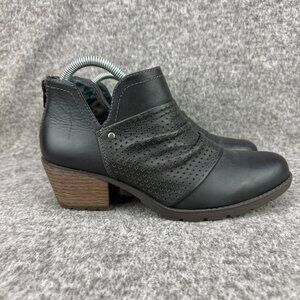 ✅Womens Earth Origins Oakland Amanda Black Leather Bootie 9M Perforated Design
